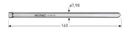 Rotec Centreerpen ø7.98mm l=160mm