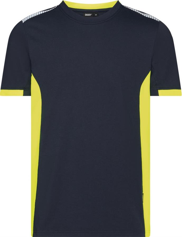 DASSY t-shirt tampico nachtblauw/fluogeel xxl