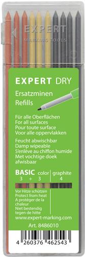 EXPERT Marking Tools Expert dry navulset basic 4x grafiet / 3x geel/rood