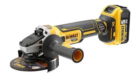 DeWalt accu haakse slijper 125mm 18v 5.0ah afbeelding