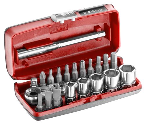 Facom set 1/4'' met compacte flex ratel