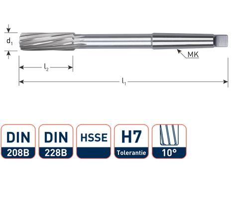 Rotec Machineruimer mc h7 12mm spir.