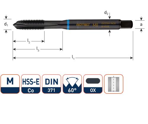 Rotec Machinetap din371 m4 rvs