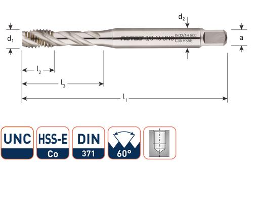 Rotec Machinetap 3/4 unc din376 blind