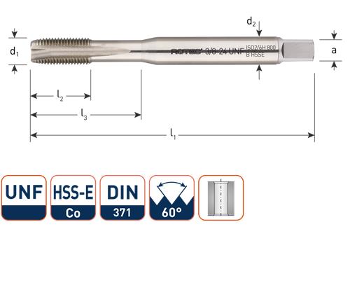 Rotec Machinetap din371 1/4" unf