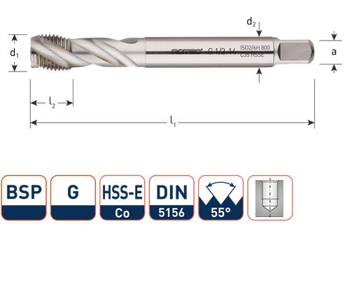 Rotec Machinetap din374 1/4"g blind