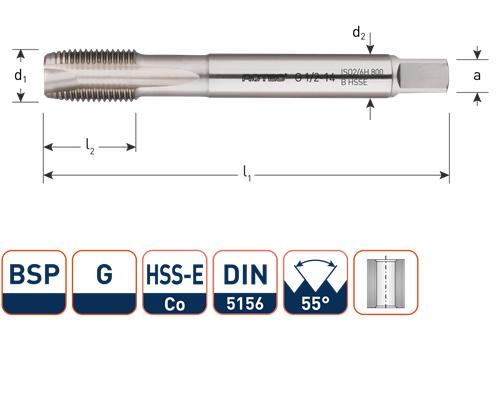 Rotec Machinetap din374 1/4"g
