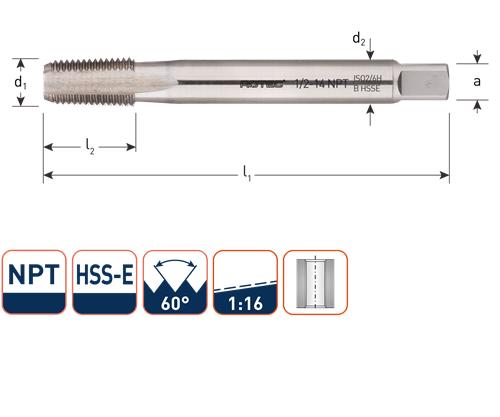 Rotec Machinetap din374 1/8" npt