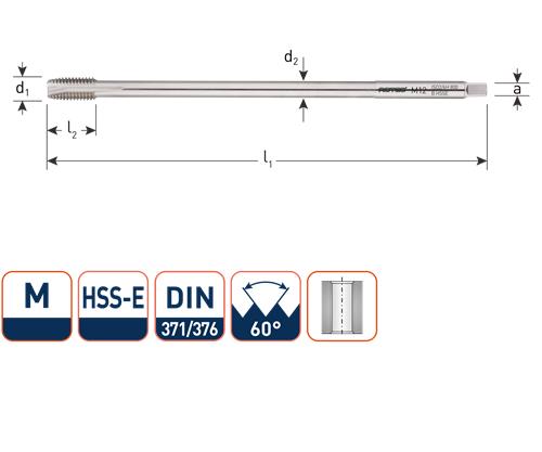 Rotec Machinetap extra lang m8 din357