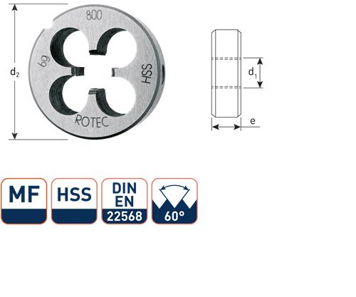 Rotec Ronde snijplaat mf8x0.75 hss