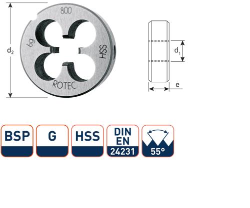 Rotec Ronde snijplaat bsp g3/8" hss