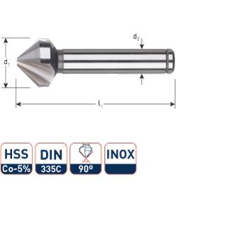 Rotec Verzinkfrees 90gr. inox 10.0mm